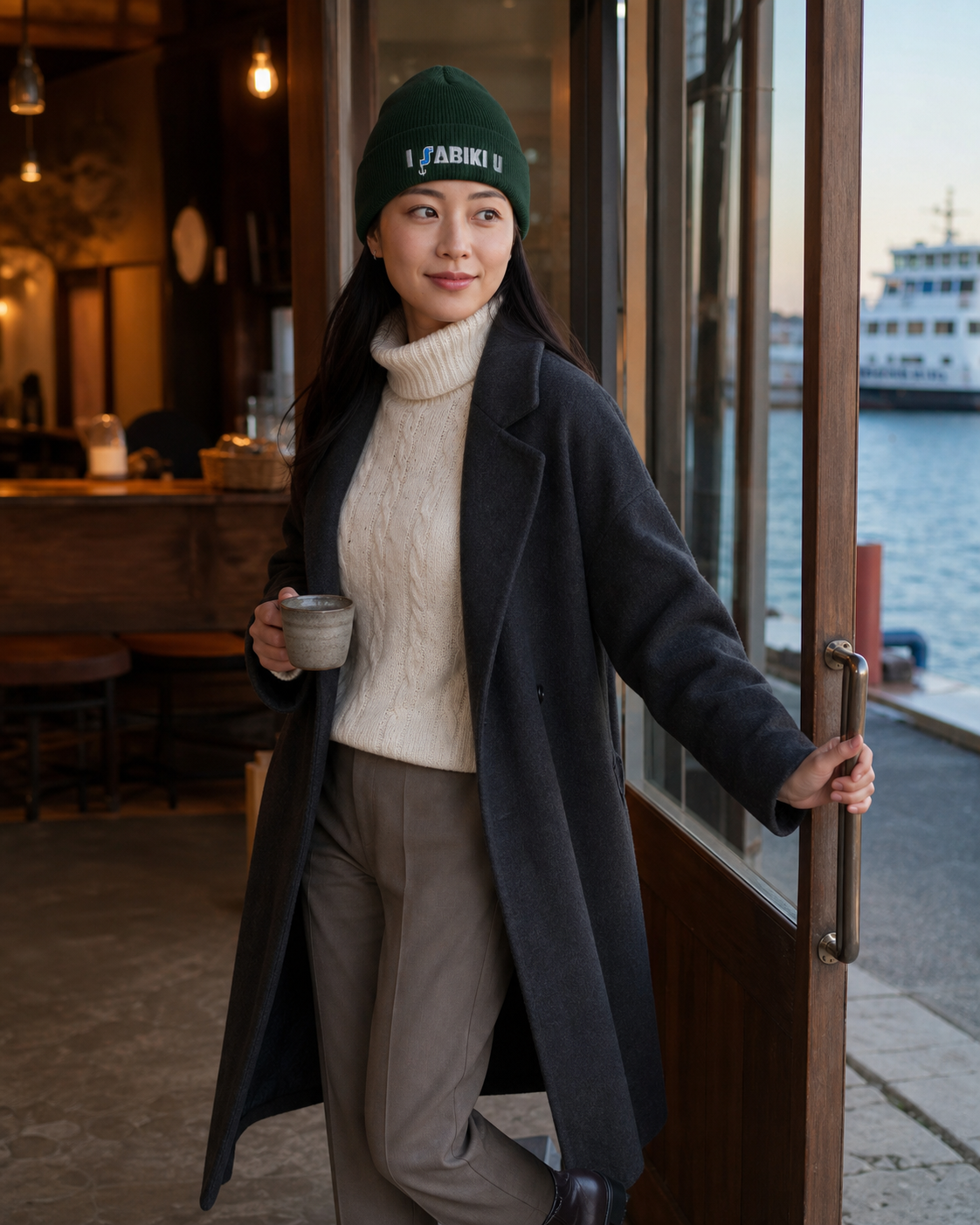 I SABIKI U カフビーニーを取り入れた女性のコーディネート