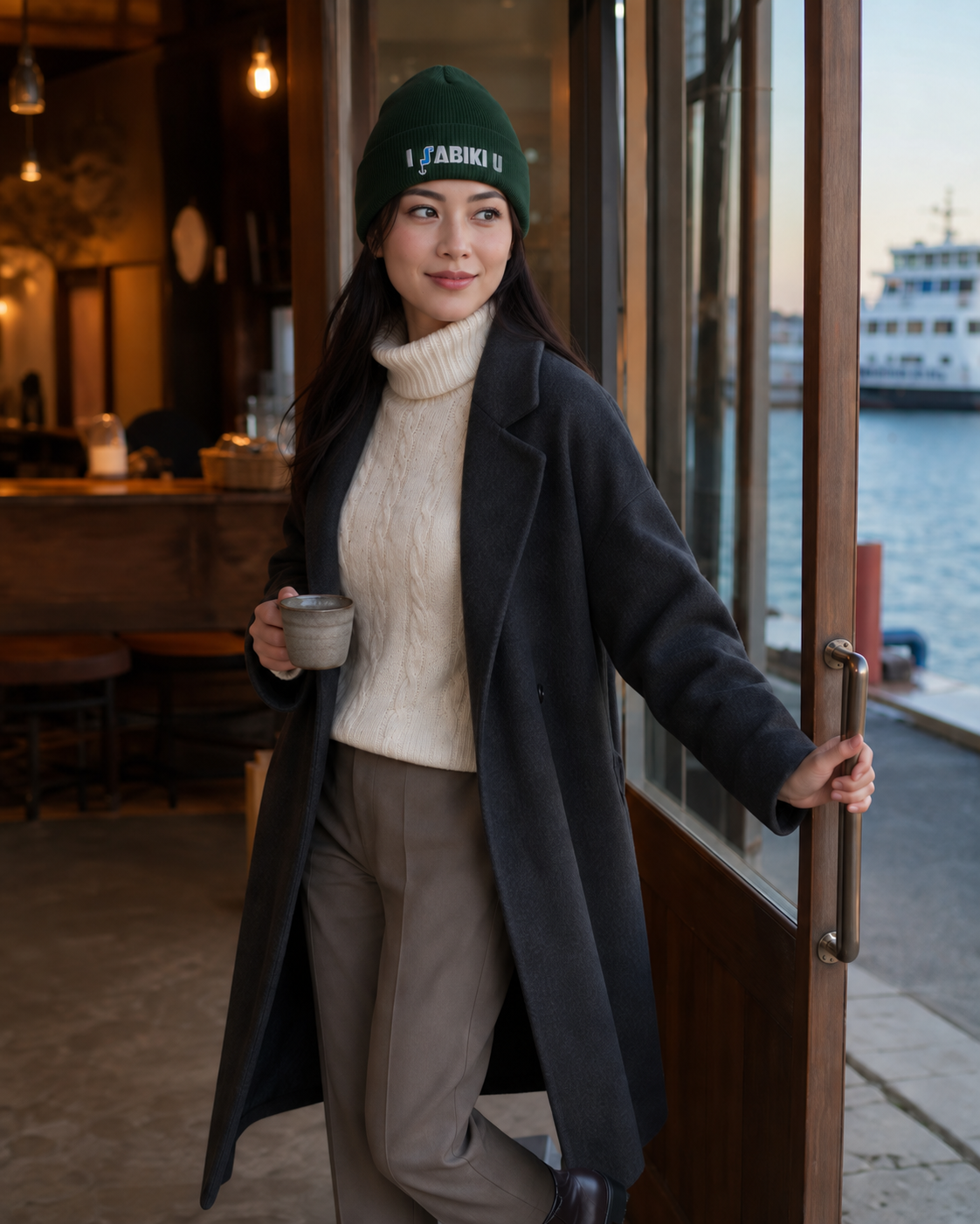 I SABIKI U カフビーニーを取り入れた女性のコーディネート