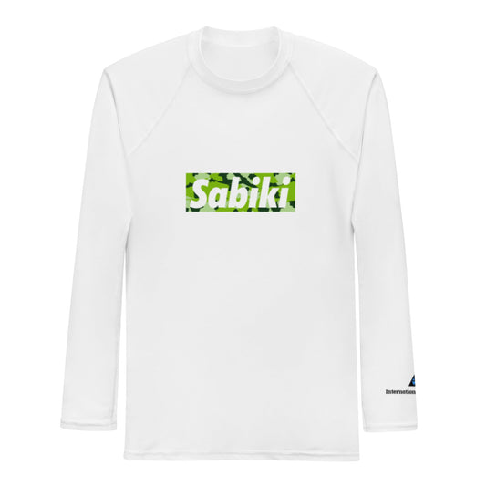 ホワイトのSABIKIカモボックス ラッシュガード単品（正面）