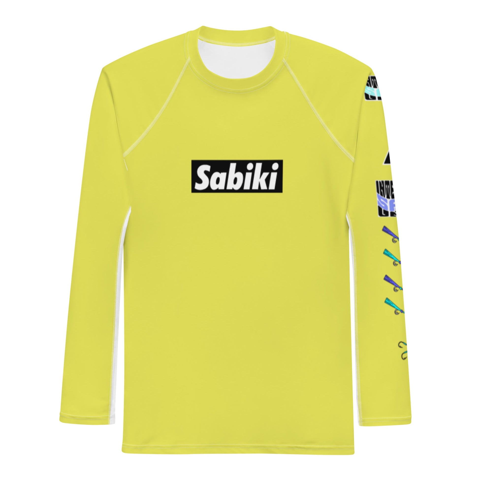 ネオンイエローのSABIKIボックス ラッシュガード単品（正面）