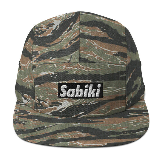 Black Sabiki Box Five Panel Cap Black logo.